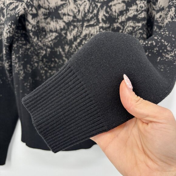 Athleta Merino Wool Sweater Size XS Black and Brown Crew Neck Pullover Fall - Picture 4 of 10